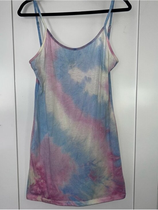 Dresses & Skirts - Long Tank Top/Mini Dress Cotton Candy Color Adjustable Straps